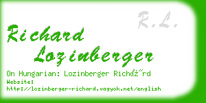 richard lozinberger business card